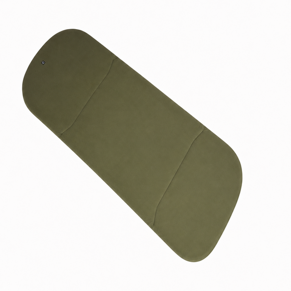 Memory foam bedchair topper in green color, designed for compact bedchairs and standard sleep systems.