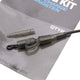 Tungsten Lead Clip Tubing Kit components displayed on a packaging, featuring a camo finish and quick-change system.