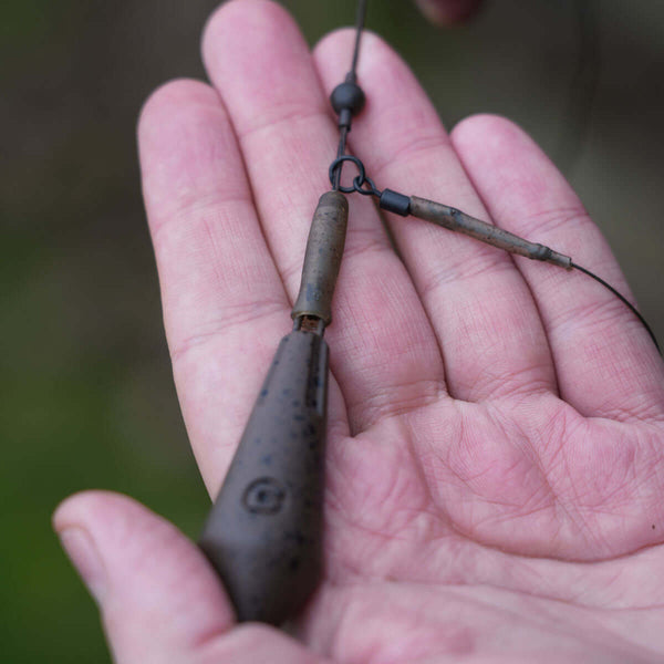 Helicopter leadcore leaders shown in hand, featuring a super-heavy leadcore setup for fishing.