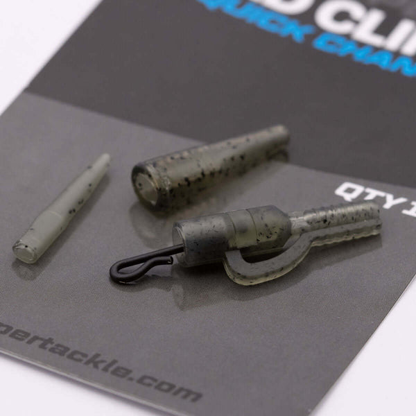 Tungsten Lead Clip Tubing Kit components featuring a camo finish and quick-change system.