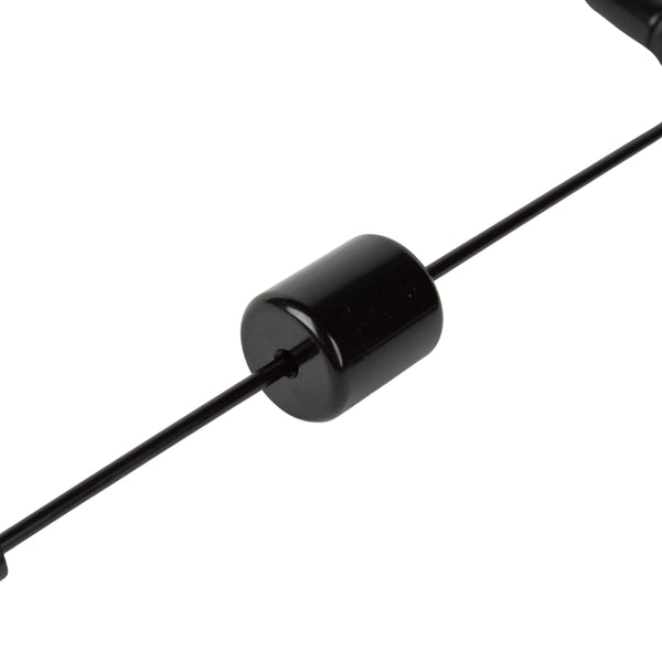 Close-up of Weighted Swinger Arms showing the 12G sliding weight and M5 threads with black anodised finish.